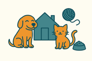 Haustiere Hunde und Katzen